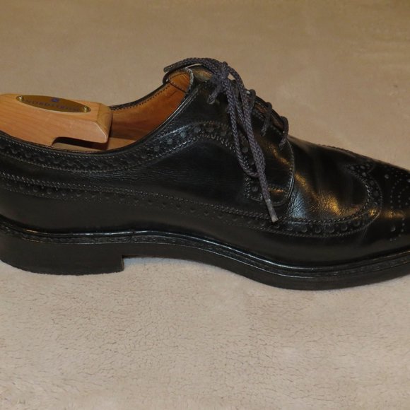 JM Weston 576 Long Wingtip Black Boxcalf Leather Men's Derby US 10 D UK 9 D - Picture 5 of 10